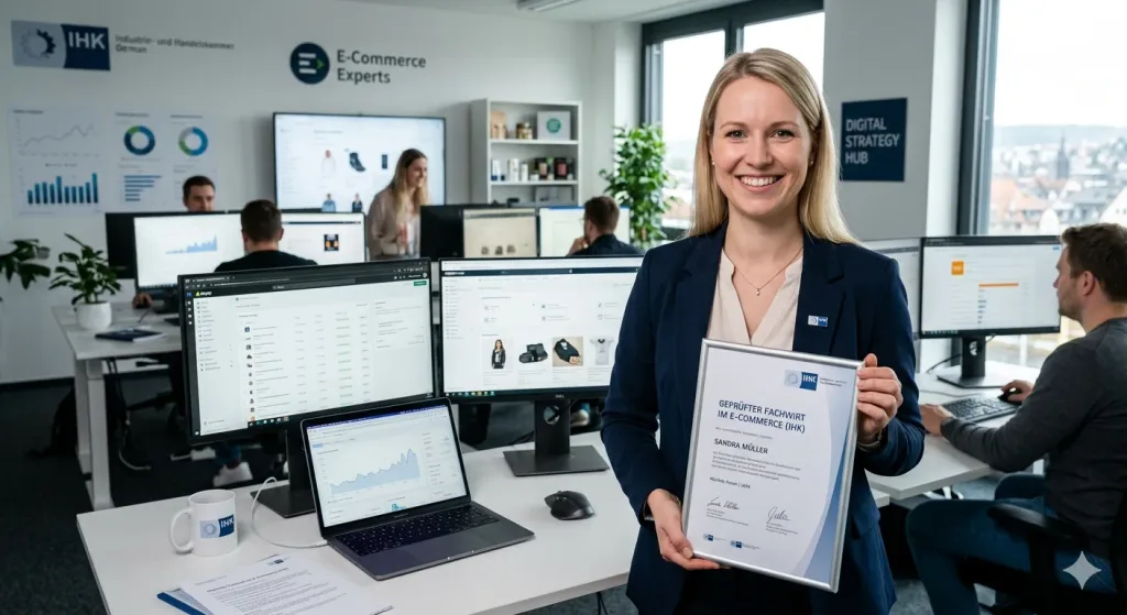 Fiktive Absolventin als Geprüfter Fachwirt im E-Commerce